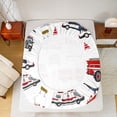 thumbnail image 5 of Castle Fairy Police Car 3pcs Twin Sheet Sets,Firefighter Car Twin Fitted Sheet,Cartoon Car Breathable Flat Sheet,Microfiber Kids Bedroom Decor, 5 of 7