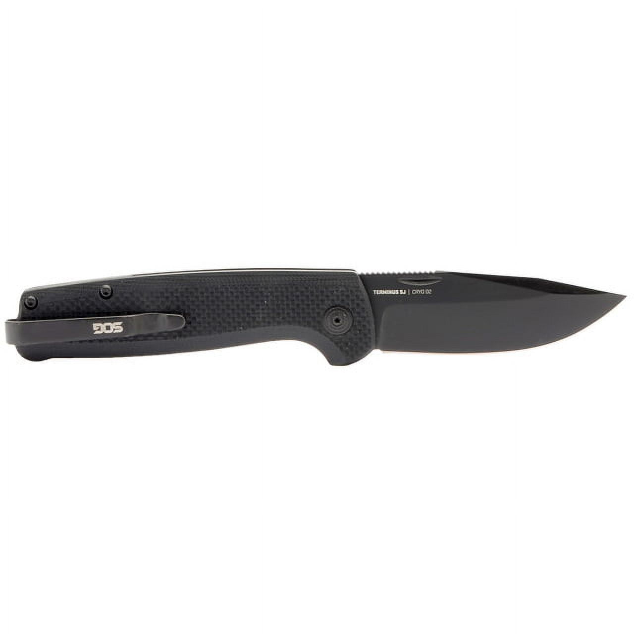 SOG Terminus SJ Pocket Knife 2.9" Drop Point D2 Titanium Nitride Blade G-10 Handle Black