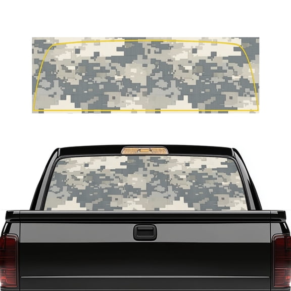 chaqlin Tan Camo Truck Back Window Decals Perforated Personalized Graphic Rear Window Sticker Easy Install for Cars Trucks SUV