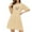 Beige, variant on Tnhcen European Style Milk Silk Double Brushed Heart Print Short Sleeve Sleepwear Dress | Summer Thin Crewneck Pajamas | Plus Size S-XL