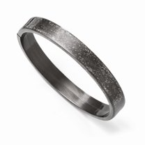 9mm Sterling Silver Ruthenium-plated Flexible Bangle Bracelet - 14.0 Grams