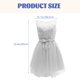 thumbnail image 5 of Vestido de dama de honor de encaje, vestido de fiesta corto, vestido de noche, vestido de dama de honor ajustado, vestidos de desfile de boda (gris, talla XS), 5 of 8