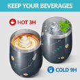 thumbnail image 4 of Floral 12oz Stainless Steel Insulated Wine Tumbler with Lid and Straw – Double Wall Vacuum Mug for Hot & Cold Drinks, 304 Steel Interior, Sweat-Free Design,Thanksgiving,Christmas, Spring,Flower, 4 of 5