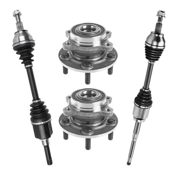 AutoShack Front CV Axle Shaft Wheel Hub Bearing Assemblies with ABS | Replacement for 2013 Lincoln MKZ | 4-PC