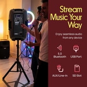 Pyle PPHP1249KT - Active + Passive PA Speaker System Kit - Dual Loudspeaker Sound Package, 12 Subwoofers, Bluetooth Wireless Streaming, Includes (2) Speaker Stands