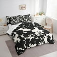 thumbnail image 3 of Castle Fairy Boys Cow Print 7pcs Bedding Comforter Set,Black White Queen Bedding Sets Super Cozy,Farmhouse Animal Queen Sheet Sets,Luxury Bedroom Decor, 3 of 8
