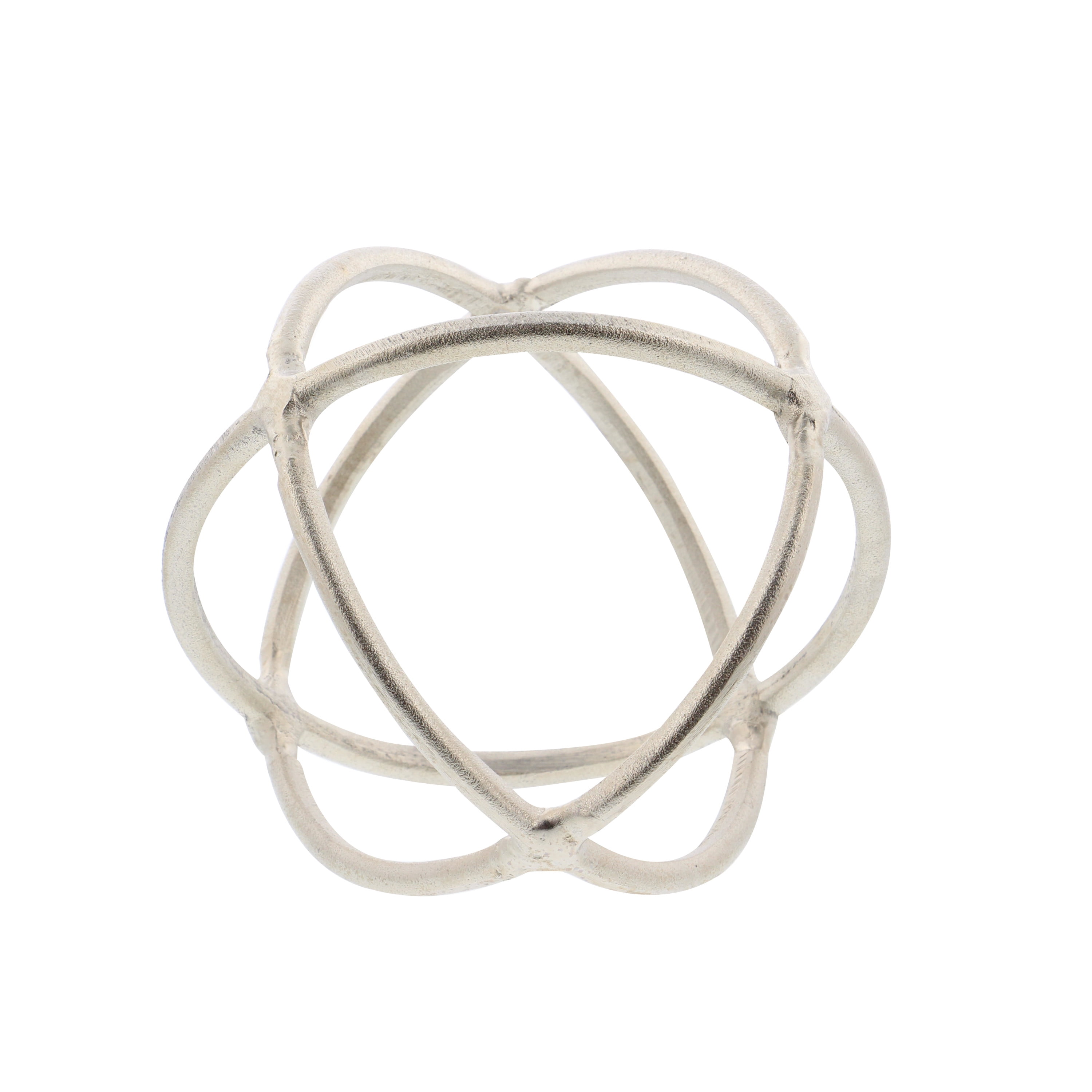 10", 8"D Silver Aluminum Geometric Sculpture, by DecMode (2 Count)