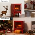 thumbnail image 2 of S-HOME 17 Inch Freestanding Electric Fireplace Stove Heater With 3D Flame Effect,  Home Heating Solution，Red, 2 of 14