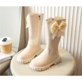 thumbnail image 2 of Generic Big Kid Shoes Toddler Girls Shoes Long Boots High Boots Autumn Winter New Girl Soft Bottom Leather Casual Comfortable Fashion Breathable Boots (11.5-12 Years,Beige), 2 of 9