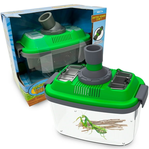 Nature Bound: 2-In- 1 Critter Viewer - 5pc Insect Habitat Terrarium Set, Microscope, Breathable Air Vents, Catch & Release, Exploration Play, Kids 3