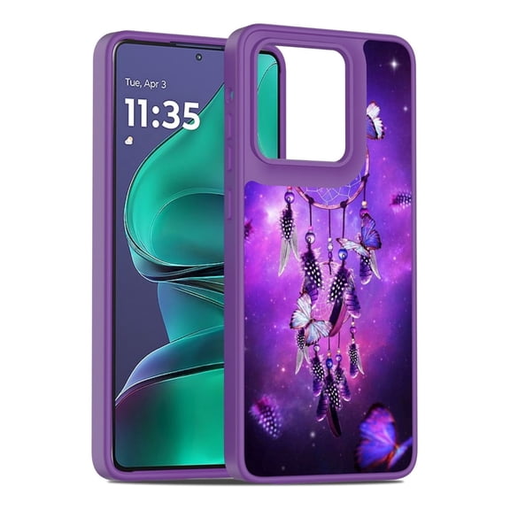 Rosebono Compatible With Motorola Moto G Stylus 2025 Case, Graphic Design Translucent Matte Gradient Transparent Soft TPU Skin Cover Protection Case (Dream Catcher)