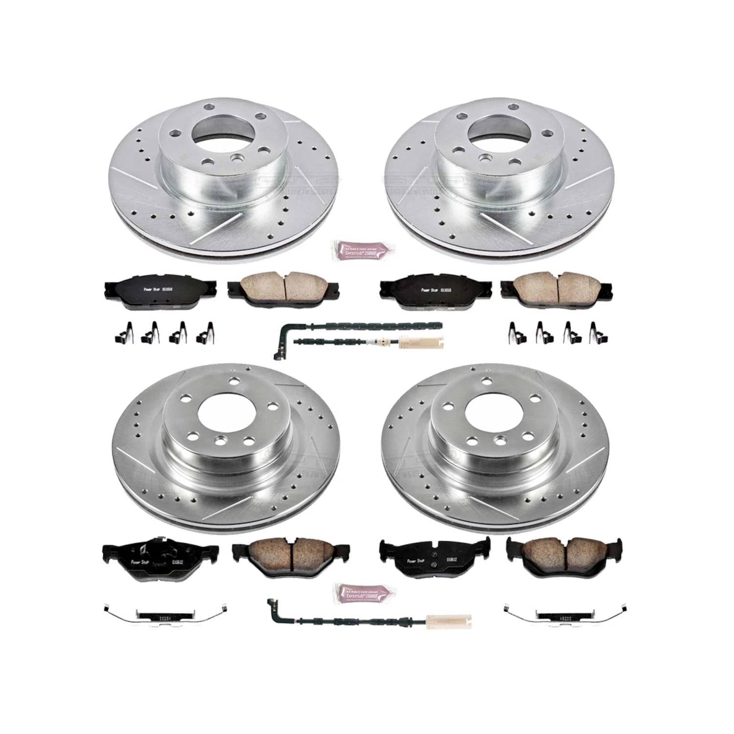 PowerStop Front and Rear Z23 Evolution Sport Carbon-Fiber Ceramic Brake Pad and Drilled & Slotted Rotor Kit Fits: BMW Select Models K2890