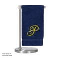 thumbnail image 3 of Monogrammed Bath Towel, Personalized Gift, 27 x 54 inches - Set of 2 - Gold Script Embroidered Towel - 100% Turkish Cotton - Soft Terry Finish - for Bathroom, or Spa - Script P Navy Towels, 3 of 3