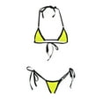 thumbnail image 3 of Efsteb Bikini Sets for Women Halter Bandage Backless Split Swimsuit Bikini Sets Solid Color Fashion Two Piece Swim Suit Bathing Suits Swimwear (Yellow,Free Size), 3 of 3