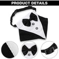 thumbnail image 3 of Pañuelo para perro de esmoquin formal, pañuelo para perro de boda, collar para perro con pajarita y corbata, diseños ajustables, pajarita negra para perro, bufanda ajustable, 3 of 5