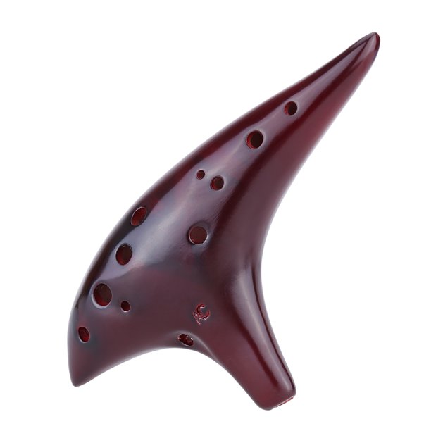 12 Holes Ceramic Ocarina Flute Alto C Smoked Burn Submarine Style