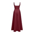 thumbnail image 5 of XAOFW Summer Elegant Dress For Women Square Collar Sleeveless Strap Dress With Waist Tie Party Night Trendy Sundresses, 5 of 6