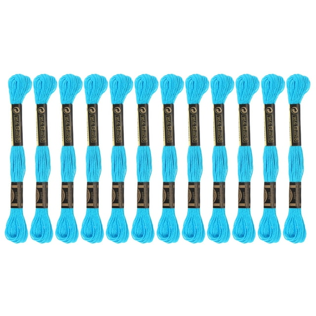 Unique Bargains Clear Blue Embroidery Floss, 8m - 12 Skeins