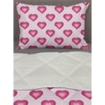 thumbnail image 3 of Pale Pink Comforter & Sham Bedding Set, Heart with Ombre Inspired Effect Cartoon Style Romance Love, 3 pcs Duvet Set Microfiber Filling Quilt, 5 Sizes, Magenta Pale Pink, by Ambesonne, 3 of 4