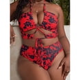 thumbnail image 5 of Levmjia Women's Bikini Set Swimsuit Fashion Printed Cover Up Skirt Quick Dry Sun Protection Beach Vacation Pool Party Swimming Wear, 5 of 6