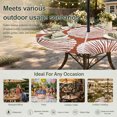 thumbnail image 6 of Round Outdoor Tablecloth with Umbrella Hole and Zipper, Burnt Orange Scallop Coastal Tablecloth with Elastic Waterproof, Summer Beach Nautical Patio Table Covers for 55" - 60" Picnic Pool Tables, 6 of 9