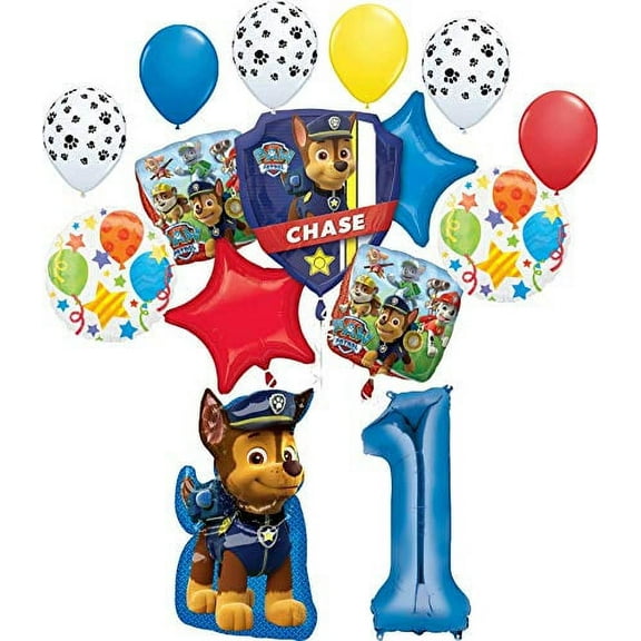 Paw Patrol Party Supplies Chase, Marshal and friends 1st Birthday Balloon Bouquet Decorations