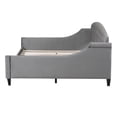 thumbnail image 4 of Noble House Sabrina Luxury Full Daybed, Velvet Upholstered Tufted Sofa Bed, Plywood Frame with Piped Edges, Gray, 4 of 8