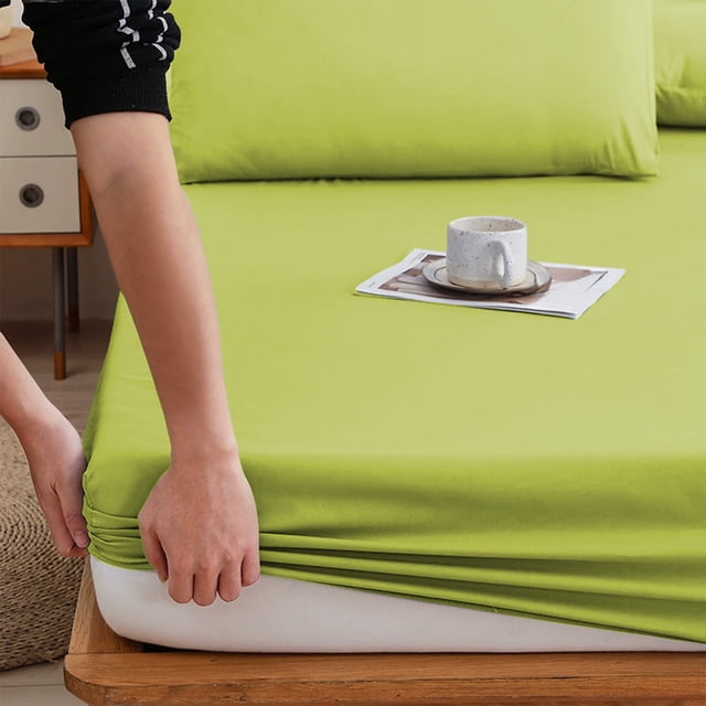 Double Bed Fitted Sheet Non-Slip Fixed Bed Cover – All-Inclusive Mattress Protection with Soft Fiber for Sleeping Naked