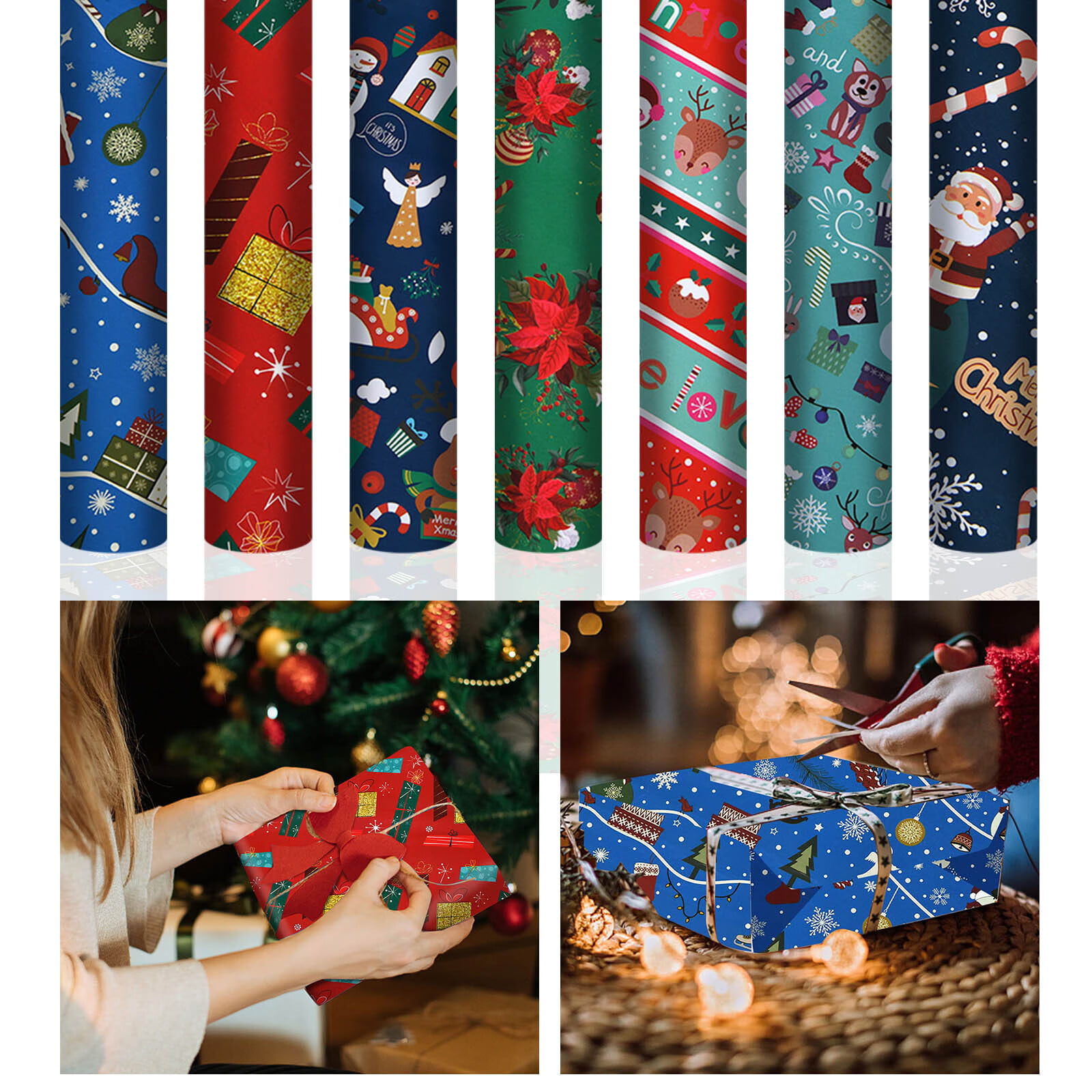 2DXuixsh Christmas Wrap Diy Men's Women's Children's Christmas Wrapping  Paper Holiday Gifts Wrapping Truck Plaid Green Tree Christmas Design Car