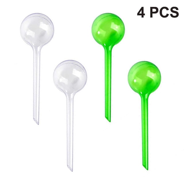 Sistema de riego automático de bombillas de riego automático para plantas (4 piezas, blanco, verde)