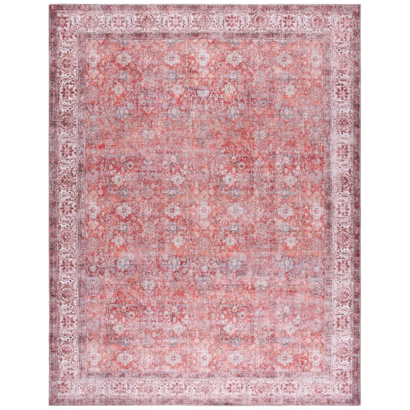 SAFAVIEH Vintage Serapi Chadwick Oriental Machine Washable Area Rug, Red/Navy, 8' x 10'