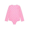 thumbnail image 2 of Wonder Nation Toddler Girl Zip Rash Guard One-Piece Swimsuit, Sizes 12M-5T, 2 of 3