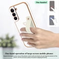 thumbnail image 5 of Compatible with Samsung Galaxy S22 Plus 6.6" 2022 Case Thin for Women Girls,Soft TPU Plating Bumper Wristband Holder Case Slim Anti-Scratch Shockproof Love Heart Cute Case(Elegant White), 5 of 14