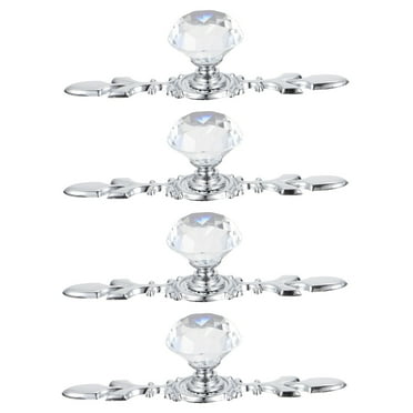 MasteelfCA 4Pcs Crystal Door Knobs Durable Wardrobe Doorknob Useful Cupboard Handle