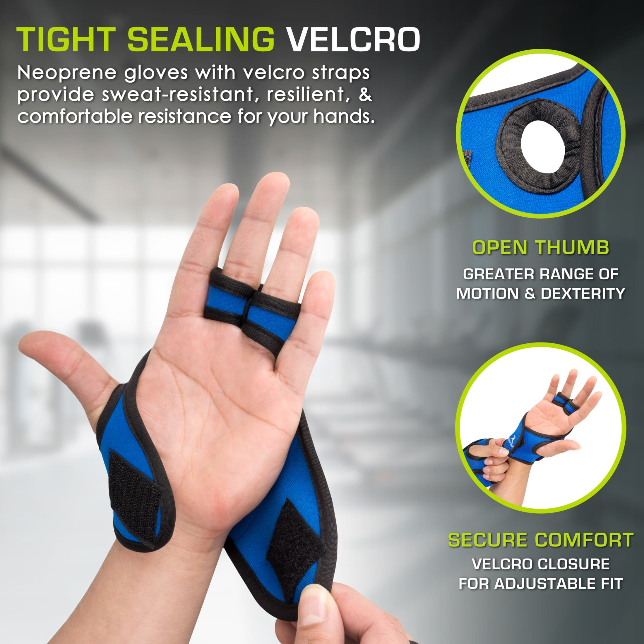 ProsourceFit Weighted Gloves, Pair of 2 lb. Neoprene Fitness Hand Weights