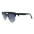 thumbnail image 6 of Classic Half Rim Round Horned High Temple Rectangular Sunglasses Black Silver - Smoke, 6 of 7