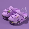 thumbnail image 2 of Gubotare Clogs Big Kids Kids Girls Boys Clogs Slippers Toddler Garden House Shoes Indoor Outdoor Size 3 (Purple,3 Little Kids), 2 of 4