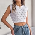thumbnail image 5 of XFLWAM Tank Tops for Women Trendy Knit Crochet Tops Crew Neck Sleeveless Tshirts Boho Camiso Beachwear, 5 of 5