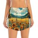 thumbnail image 2 of Balery Field Style Bicycle Young Sunflower Pantalones cortos deportivos para mujer con forro y dos bolsillos, elásticos, para entrenamiento, gimnasio, yoga-Large, 2 of 7