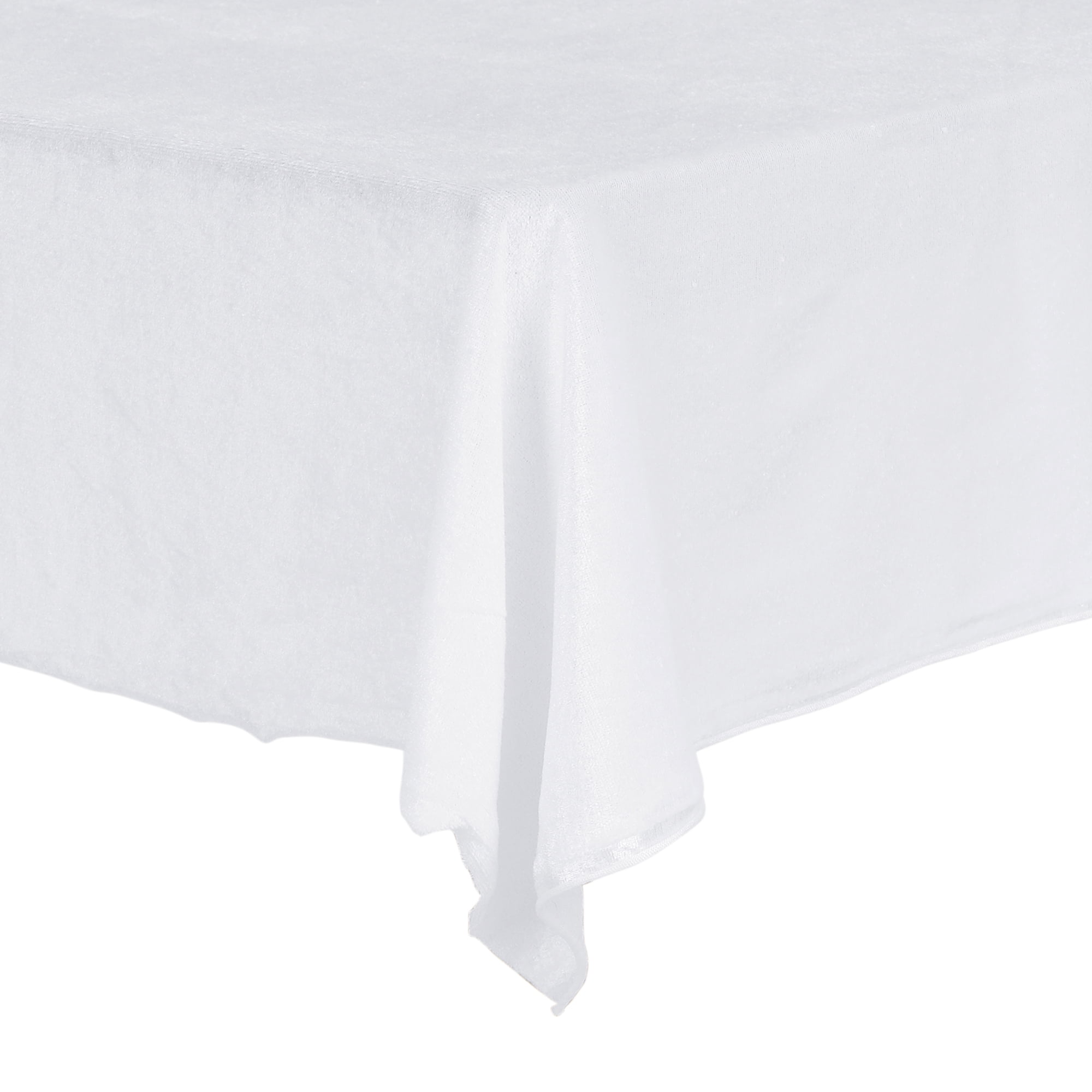 Unique Bargains Rectangle Polyester Washable Tablecloth Wedding or Banquet Table Cover White 63"x110"
