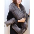 thumbnail image 3 of LELINTA Women's Faux Fur Winter Warm Coat Wedding Cloak Cape Shawl for Evening Party, 3 of 6