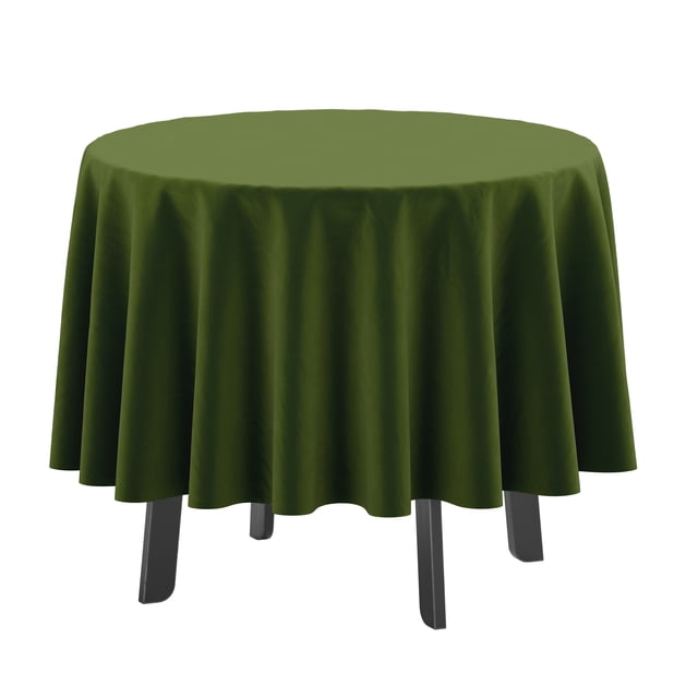 Vargottam Indoor/Outdoor Round Tablecloth 58 Inch Round Tablecloth Waterproof Patio Table Cloths, Spring/Summer Table Covers for Backyard Circular Table/BBQs/Picnic - Dark Green