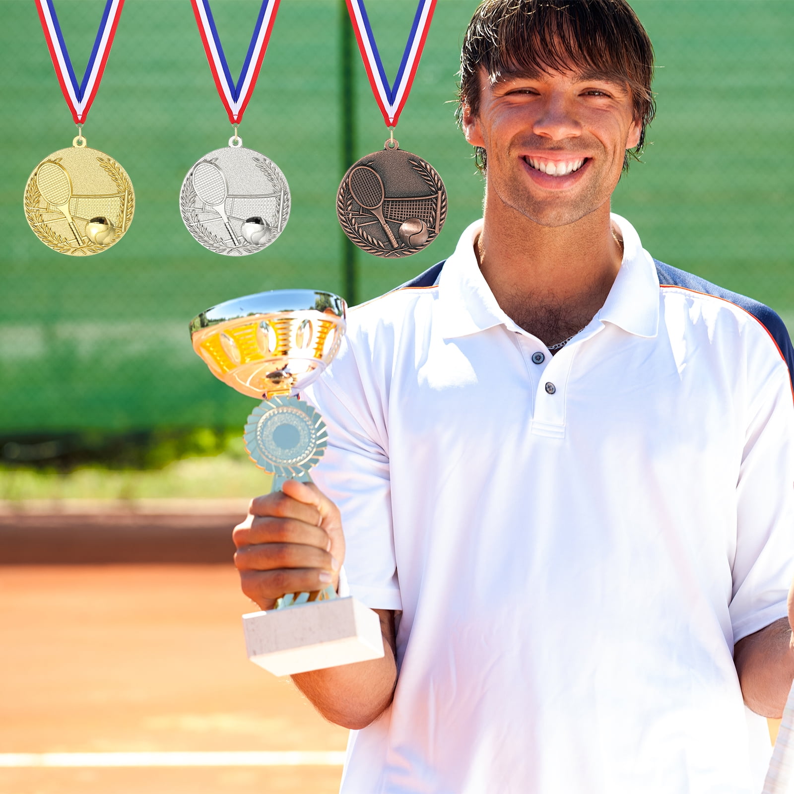 Uxcell 2.7" Gold Tennis Medals, 3Pcs Tennis Award Medals