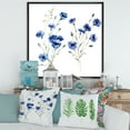 thumbnail image 2 of Designart 'Blue Cornflowers With Green Leaves On White III' Traditional Framed Canvas Wall Art Print, 2 of 5