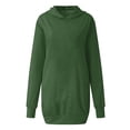 thumbnail image 3 of Women's Hooded Sweatshirt Cotton Long Sleeve Pullover Hoodie Dress Gradient Pockets Lightweight Sweater Top Dress (Medium, Army Green), 3 of 4