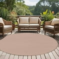 thumbnail image 5 of Brown 6ft Round Rug, Farmhouse Solid Brown Color Modern Art Non-Skid Rubber Backing Large Area Rugs - Living Room Bedroom Home Office, Indoor Floor Mat Carpets Washable Rug, 5 of 9