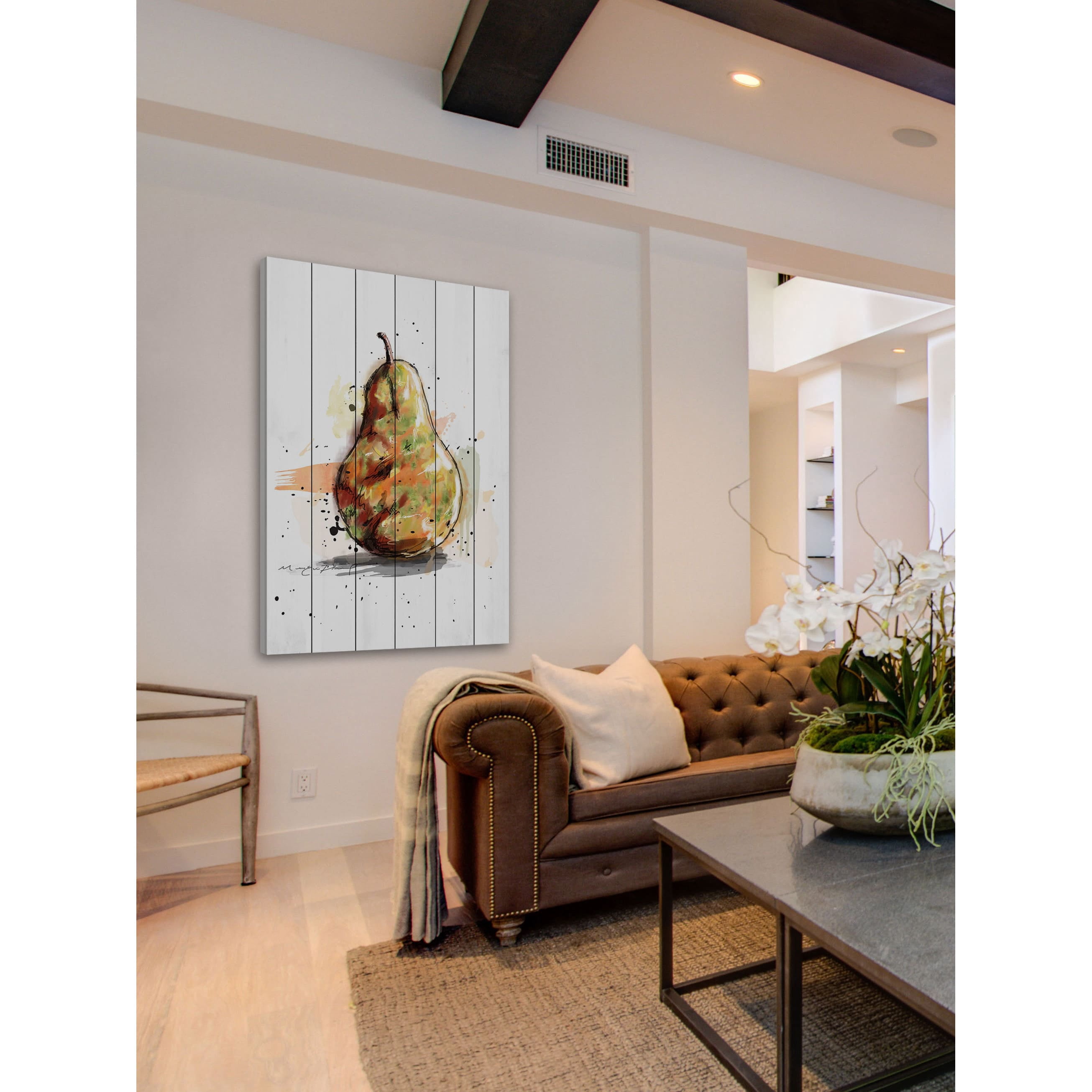 Marmont Hill "Poire" by Marie-Eve Pharand Painting Print on White Wood