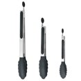 thumbnail image 2 of Pinzas de silicona de acero inoxidable para cocina, juego de 3, incluye pinzas de cocina con bloqueo de 7, 9 y 12 pulgadas, punta resistente al calor, agarre fuerte para carne, perfecto para sartenes TUNC Sencillez, 2 of 5