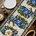 thumbnail image 2 of Polka Dot Blue Pumpkin Cotton Linen Table Runner, Washable Table Runners for Kitchen, Dining Room, Holiday, Home Party Table Decor, 13x48 Inches, 2 of 9