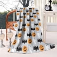 thumbnail image 2 of Halloween Pumpkin Ghost Bat Pattern Blanket,Comfortable Soft Flannel Throw Blanket,All Season,Warm Lightweight Blankets for Sofa Bed Couch Living Room Chair,40"x50", 2 of 4